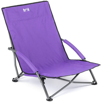 Trail Outdoor Leisure Low Beach Chair Folding Outdoor Camping Garden Festival Lightweight Lounger SeatPurple from B&Q