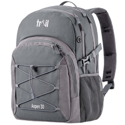 Trail Outdoor Leisure Aspen Padded Multi-Pocket Lightweight Backpack 30L Grey