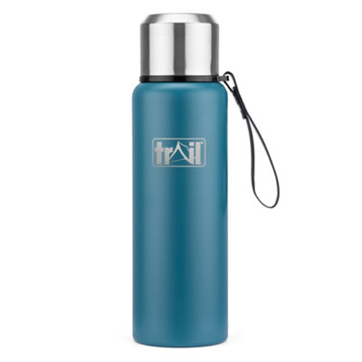 B&Q -  Thermal Vacuum Flask With Strap 1000Ml Teal 12Hrs Hot 24Hrs Cold