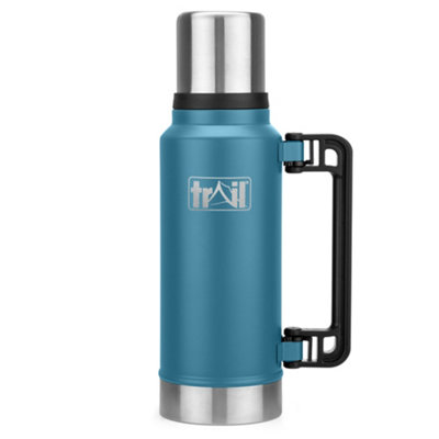 B&Q -  Thermal Vacuum Flask With Handle 1000Ml Teal 12Hrs Hot 24Hrs Cold