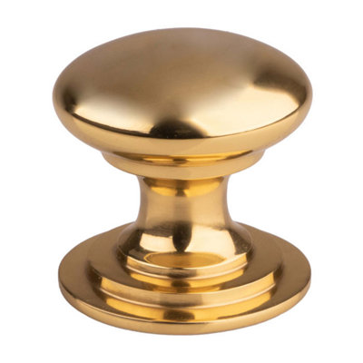 Carlisle Brass Polished Brass Victorian Cupboard Knob 32mm Polished Brass (M47B) from B&Q