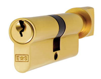 Eurospec Polished Brass Euro Cylinder And Turn (Cya71370Pb) from B&Q