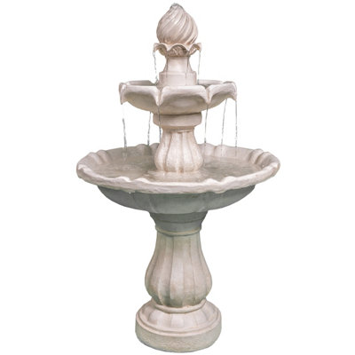 Centurion Supports Centurion Aruna Elegant 3-Tier Outdoor Water Fountain Self-Contained Stunning Garden Feature With Cascading Waterfall from B&Q