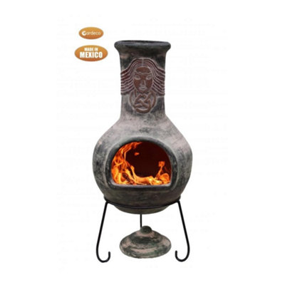 Gardeco Boudicca Extra-Large Mexican ChimeneaInc Stand & Lid from B&Q
