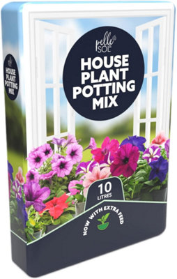 B&Q -  Houseplant Potting Compost Mix -10LBrownEnriched With Seramis GranulesIndoor Plant & Succulent Soil