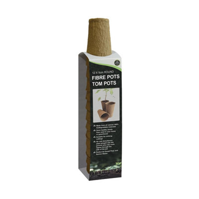 Garland Worth Gardening 12 X 5Cm Round Fibre Pots Tom Pots from B&Q