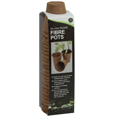 Garland Worth Gardening 24 X 6Cm Round Fibre Pots from B&Q