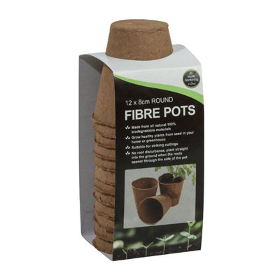 Garland Worth Gardening 12 X 8Cm Round Fibre Pots from B&Q