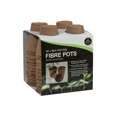 Garland Worth Gardening 48 X 8Cm Round Fibre Pots from B&Q
