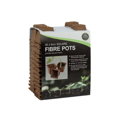 Garland Worth Gardening 80 X 6Cm Square Fibre Pots from B&Q