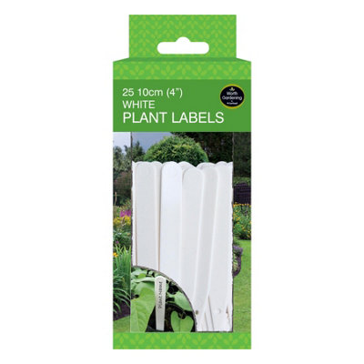 Garland Worth Gardening 25 X 10Cm White Plant Labels from B&Q