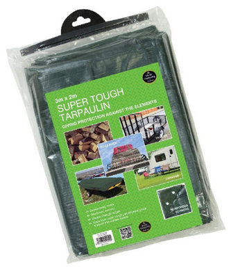 Garland Super Tough Double Strength Edges Tarpaulin Garden Sheet3M X 2M from B&Q