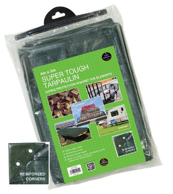 Garland Super Tough Double Strength Edges Tarpaulin Garden Sheet4M X 3M from B&Q