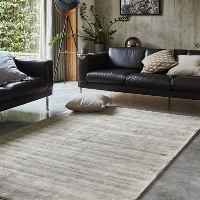 Grey Handmade Luxurious Modern Plain Easy To Clean Viscose Rug For Living RoomBedroom160Cm X 230Cm from B&Q