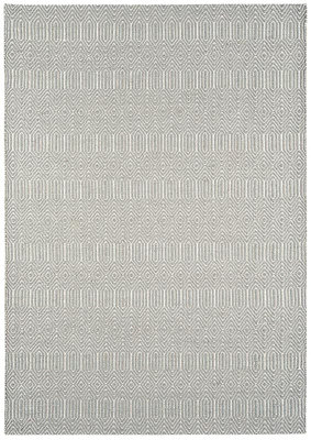 Silver Geometric Handmade Luxurious Modern Wool Easy To Clean Rug Dining Room Bedroom And Living Room-100Cm X 150Cm from B&Q