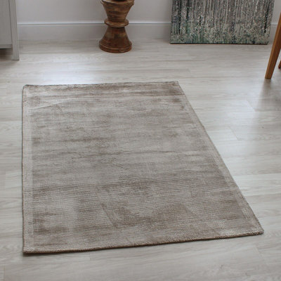 Smoke Plain Modern Handmade Easy To Clean Rug For Living Room And Bedroom-100Cm X 150Cm from B&Q