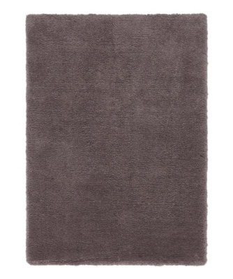 Smoke Shaggy Modern Plain Easy To Clean Rug For Dining Room Bed Room And Living Room-80Cm X 150Cm from B&Q