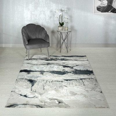 Quartz Modern Abstract Optical Easy To Clean Rug For Living Room Bedroom And Dining Room-120Cm X 170Cm from B&Q