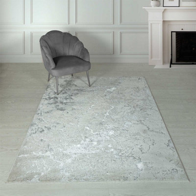 Grey Modern Easy To Clean Abstract Optical/ (3D) Rug For Dining Room Bedroom And Living Room-80Cm X 150Cm from B&Q