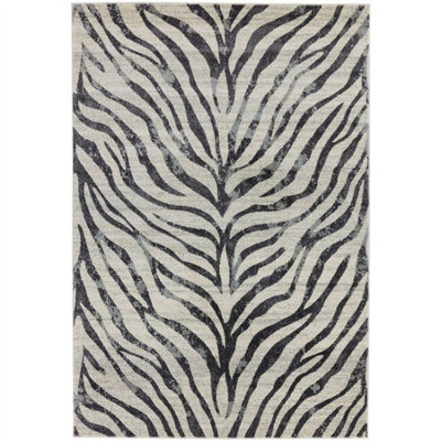 Grey Abstract Modern Easy To Clean Animal Rug For Dining Room -160Cm X 230Cm from B&Q