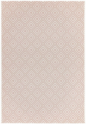 Pink Outdoor RugGeometric Stain-Resistant Rug For Patio Decks Balcony4mm Modern Outdoor Area Rug-120Cm X 170Cm from B&Q