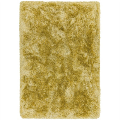 - Asiatic Plush Yellow Plain Shaggy Rug-70Cm X 140Cm