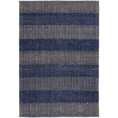 Navy Blue Geometric Graphics Modern Handmade Easy To Clean Rug For Bed Room Living Room And Dining Room-100Cm X 150Cm from B&Q