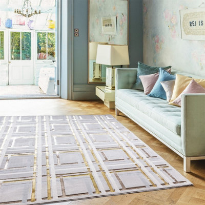 Abstract Geometric Modern Striped Tartan Easy To Clean Rug For Bed Room Living Room And Dining Room-200Cm X 290Cm from B&Q