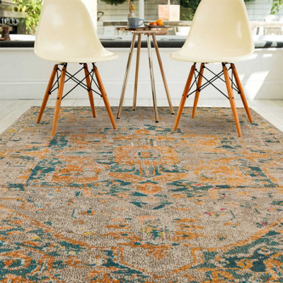 Multicolor Modern Easy To Clean Abstract Geometric Rug For Dining Room-120Cm X 170Cm from B&Q