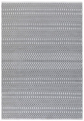 Grey Outdoor RugGeometric Stain-Resistant Rug For Patio Decks Garden Balcony2mm Modern Outdoor Rug-120Cm X 170Cm from B&Q