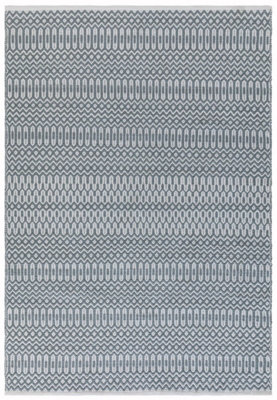 Teal Outdoor RugGeometric Stain-Resistant Rug For Patio Balcony Garden2mm Modern Outdoor Area Rug-200Cm X 290Cm from B&Q