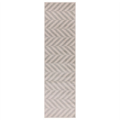Yellow Modern Striped Easy To Clean Geometric Rug For Diningroom-66 X 240Cm (Runner) from B&Q