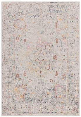  - Traditional Persian Abstract Bordered Floral Easy To Clean Rug For Dining Room-160Cm X 230Cm