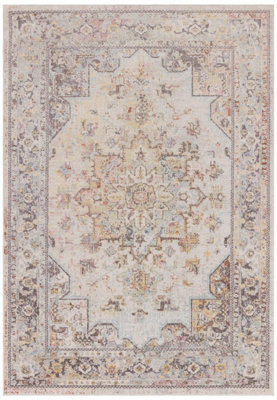 Traditional Persian Bordered Abstract Floral Easy To Clean Rug For Dining Room-200Cm X 290Cm from B&Q