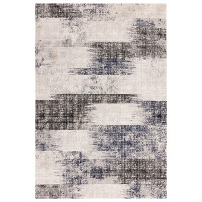 Blue Abstract Modern Luxurious Easy To Clean Rug For Living Room Bedroom & Dining Room-200Cm X 290Cm from B&Q