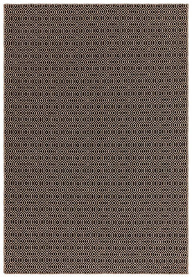 B&Q Natural Diamond Kilim Modern Bordered Geometric Rug Easy To Clean Living Room And Bedroom-160Cm X 230Cm Black