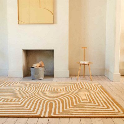Handmade Modern Abstract Wool Easy To Clean Rug For Bedroom Living Room & Dining Room-120Cm X 170Cm from B&Q