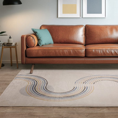 The Rug Edit Viva Geometric Flow Multi Colour Living Room Rug80X140Cm