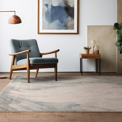 B&Q -  Viva Swirl Blue Living Room Rug160X220Cm