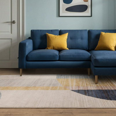 B&Q -  Viva Geometric Blocks Multi Colour Living Room Rug160X220Cm