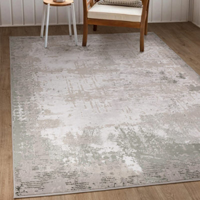 B&Q -  Ritz Luxe Shimmer Green Living Room Rug80X140Cm