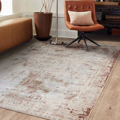 B&Q -  Ritz Luxe Shimmer Pink Living Room Rug120X160Cm
