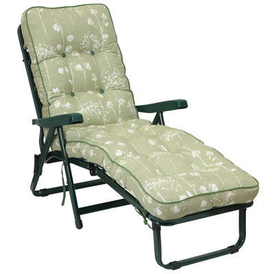 Glendale Garden & Leisure Deluxe Sun Lounger Bed Renaissance SageL115 X W65 X H94 Cm from B&Q
