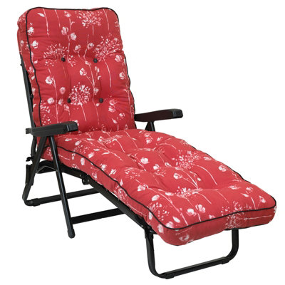 Glendale Garden & Leisure Deluxe Sun Lounger Bed Renaissance RougeL115 X W65 X H94 Cm from B&Q