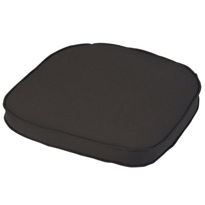 Glendale Garden & Leisure Standard D Pad Outdoor Garden Furniture CushionL41 X W38 CmCharcoal Grey