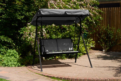 Glendale Garden & Leisure 2 Seater Textaline HammockL140 X W110 X H152 CmGrey from B&Q