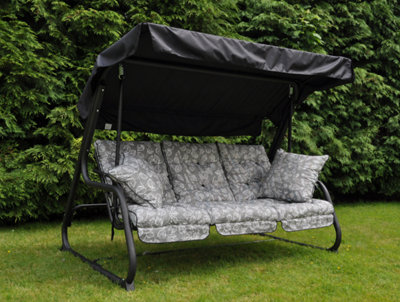 Glendale Garden & Leisure Pendulum 3 Seater Bed Steel Hammock Aspen Grey from B&Q
