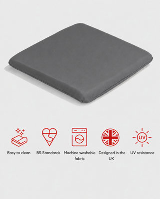 Glendale Garden & Leisure Sp 48X52Cm Armchair Pad Grey-Outdoor Cushion from B&Q