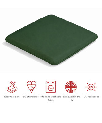 Glendale Garden & Leisure Sp 48X52Cm Armchair Pad Green-Outdoor Armchair from B&Q