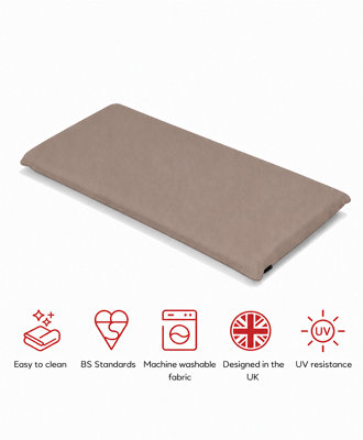 Glendale Garden & Leisure Sp 2 Seater Bench Pad Taupe -Outdoor Bench Pad from B&Q